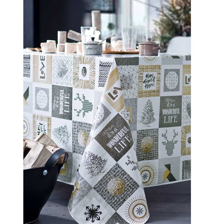 Nappe toile cirée Wonderful Life Calitex - Blancollection