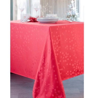 Nappe damassée polyester Dove rouge Calitex