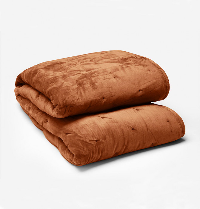 Couvrelit velours matelassé Gipsy écureuil Vent du Sud Blancollection Couvrelit velours matelassé Gipsy écureuil Vent du Sud Blancollection