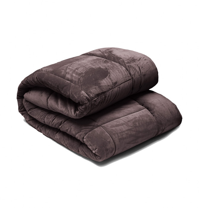 Couvrelit velours matelassé Moki bison Vent du Sud Blancollection Couvrelit velours matelassé Moki bison Vent du Sud Blancollection