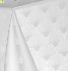 Nappe damassée polyester Scale blanc Calitex - Blancollection