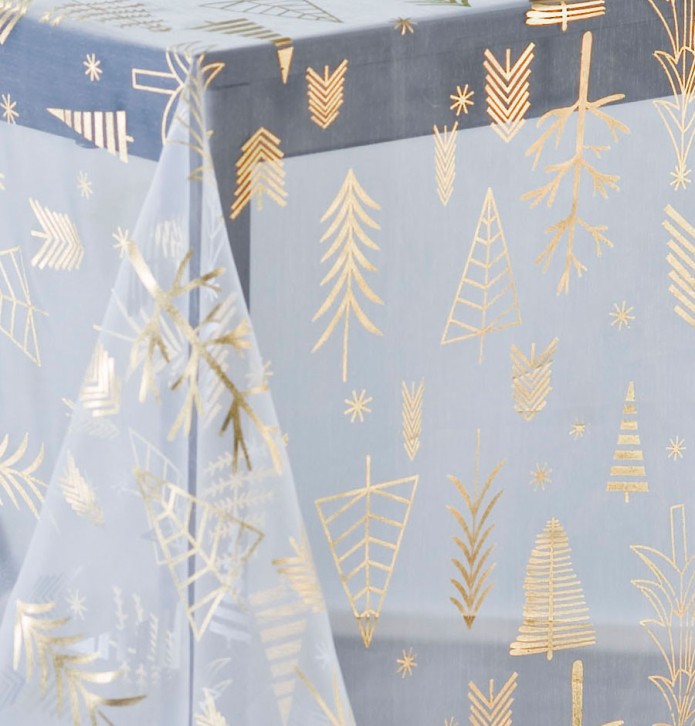 Nappe organza réversible Sapin or/argent Calitex - Blancollection