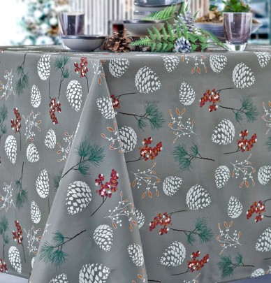 Nappe polyester Pommes de pin Calitex