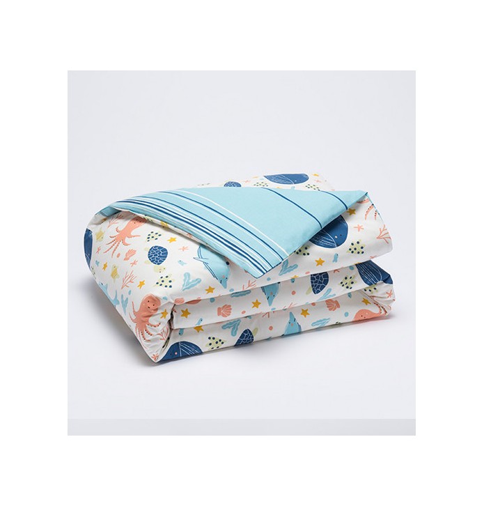 Housse de couette enfant A Dos de Baleine La maison de Balmy - Blancollection