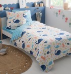 Parure de lit enfant A dos de baleine La maison de Balmy - Blancollection