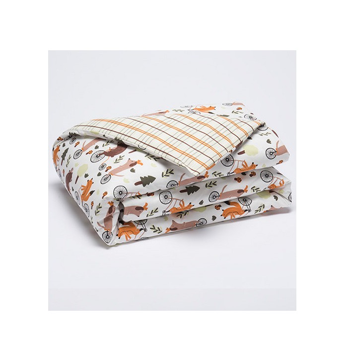 Housse de couette enfant Forêt à bicyclette La maison de Balmy - Blancollection