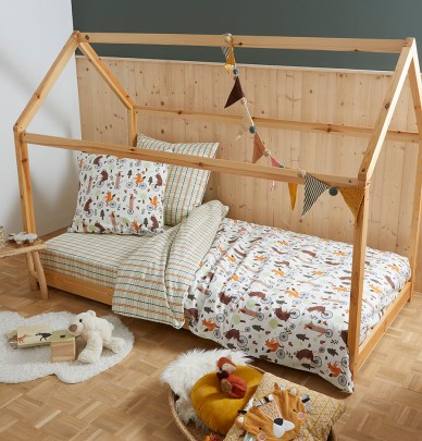 Drap housse enfant Forêt à bicyclette La maison de Balmy
