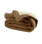 Couverture pure laine vierge Woolmark 730g/m² camel Ourson