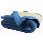 Couverture pure laine vierge Woolmark 600g/m² bleu Ourson