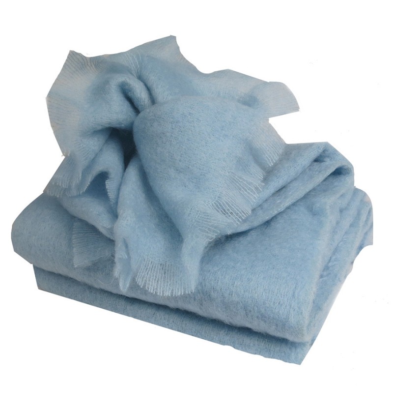 Plaid Mohair 320g/m² Ourson bleu