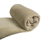 Couverture polaire peluche 450g/m² beige Ourson