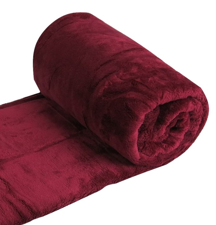 Couverture polaire peluche 450g/m² framboise Ourson