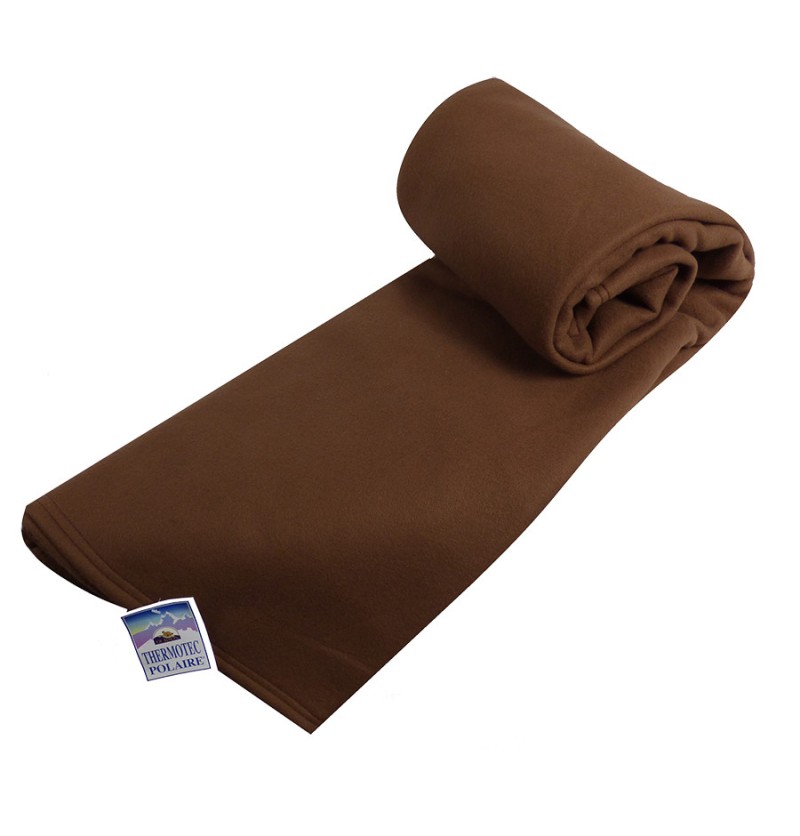 Couverture polaire thermotec 350g/m² 12 coloris 180x220cm chocolat - ourson