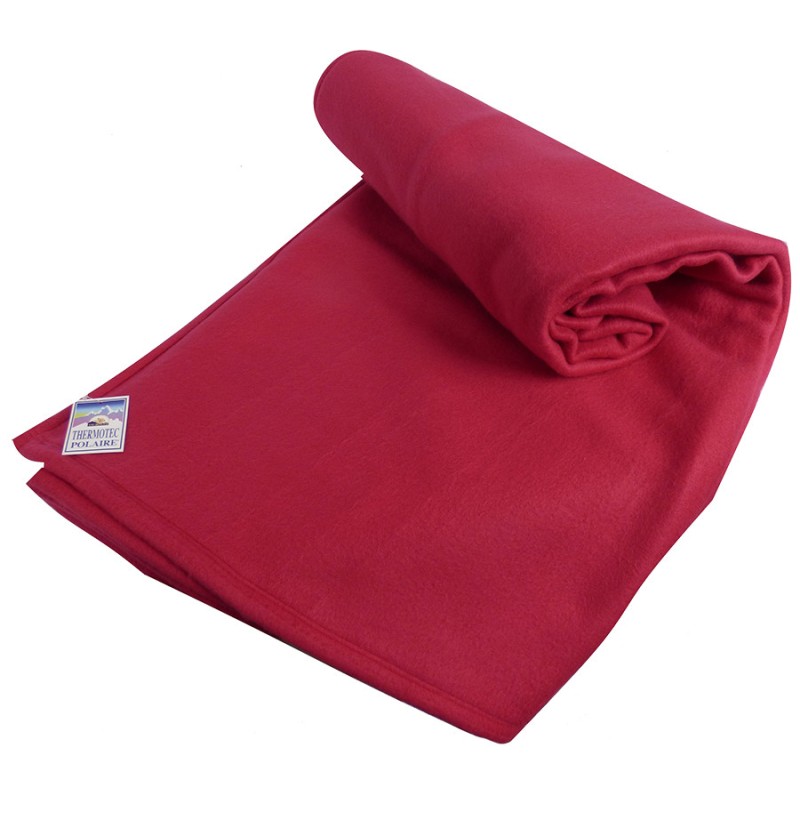 Couverture polaire thermotec 600g/m² 12 coloris 220x240cm framboise - ourson
