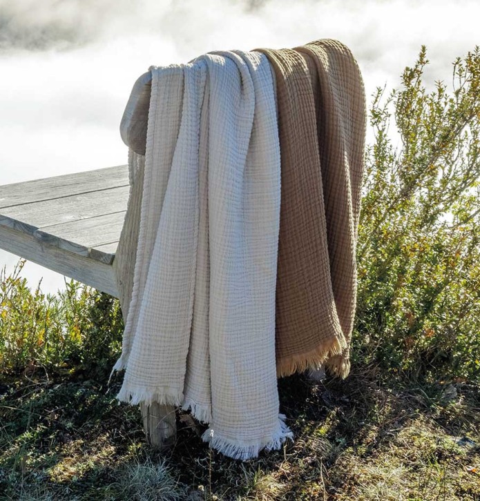 Lot de 2 foutas Kéa neige Vent du Sud - Blancollection
