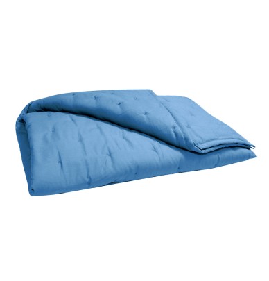 Couvre lit matelassé Céleste bleu métal Vent du Sud