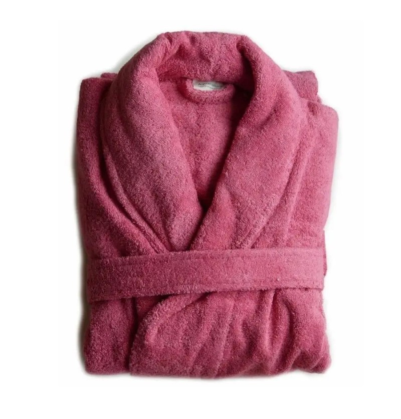 Peignoir coton bio uni 450g/m² 12 coloris framboise s - aquanatura