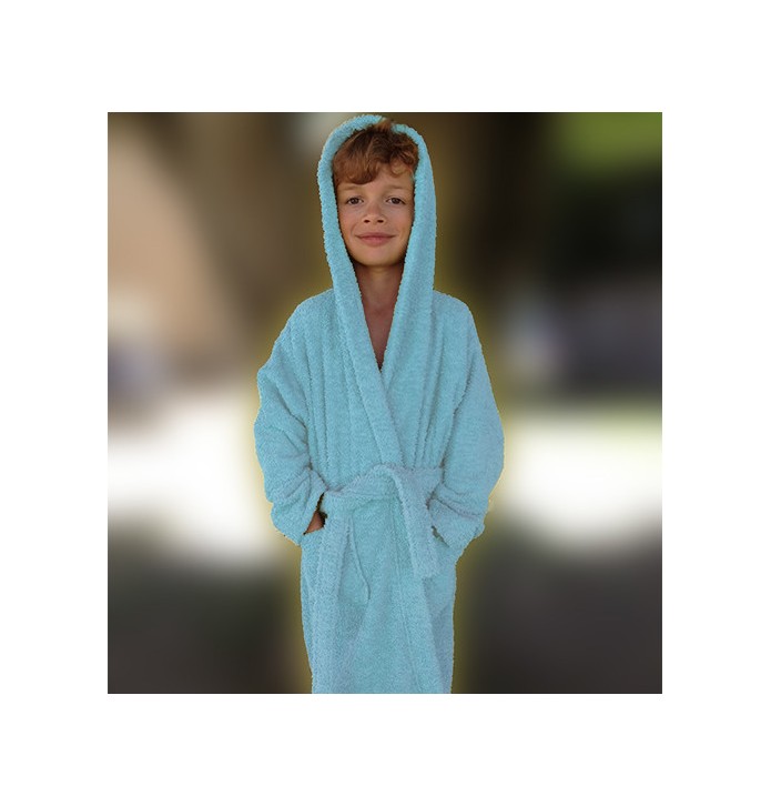 Peignoir coton bio enfant lagon Aquanatura