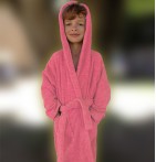 Peignoir enfant coton bio framboise Aquanatura
