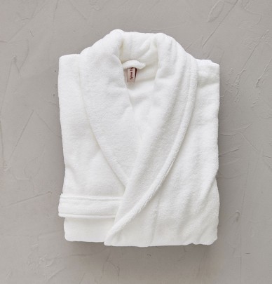 Peignoir coton peigné blanc Sylvie Thiriez