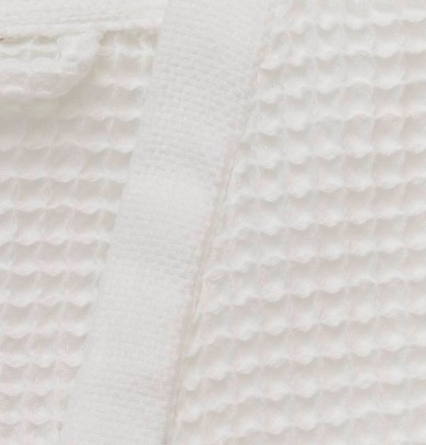 Peignoir nid d'abeille Bain de minuit blanc Sylvie Thiriez