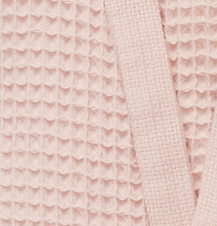 Peignoir nid d'abeille Bain de minuit rose Sylvie Thiriez - Blancollection