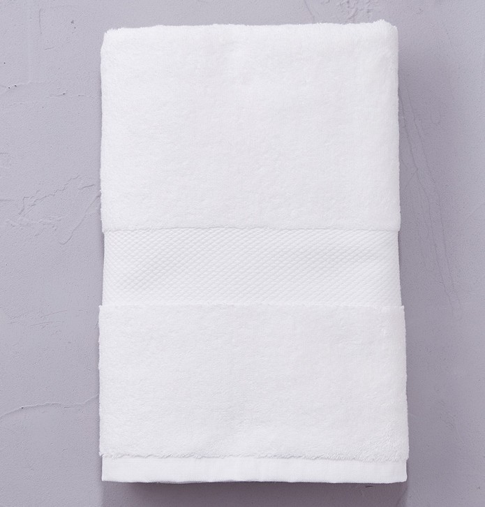 Drap de douche coton peigné 600g/m2 blanc Sylvie Thiriez - Blancollection