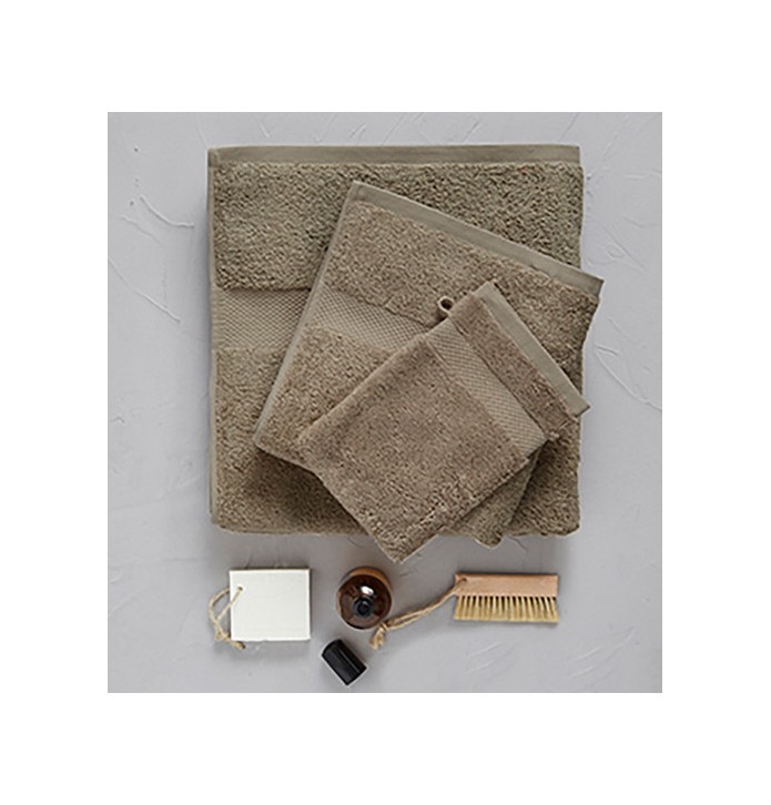 Serviette de toilette taupe Sylvie Thiriez