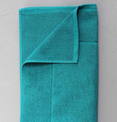 Tapis de bain coton peigné émeraude 800g/m2 Sylvie Thiriez
