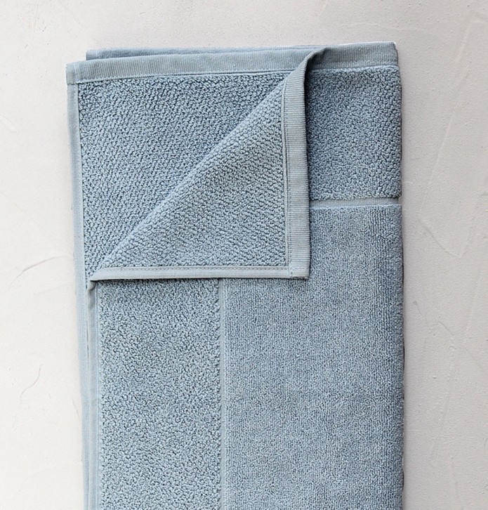 Tapis de bain coton peigné 800g/m2 mer du nord Sylvie Thiriez - Blancollection