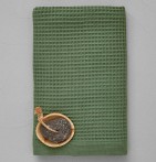 Drap de douche nid d'abeille Bain de minuit vert Sylvie Thiriez