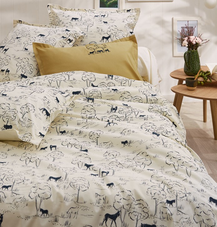 Taie de traversin blanc craie Sylvie Thiriez - Blancollection