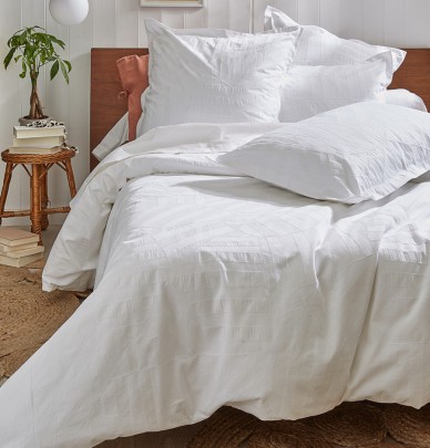 Drap-housse percale blanc Sylvie Thiriez