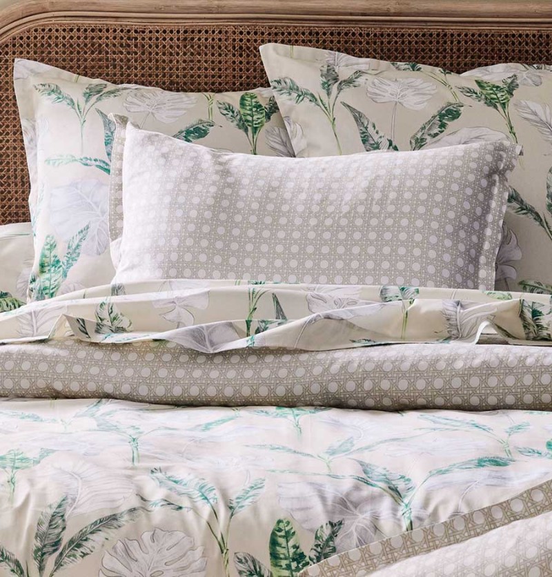 Taie d'oreiller satin de coton voyage lin 65x65cm - tradilinge