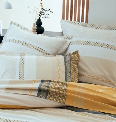Drap percale Malow miel Tradilinge
