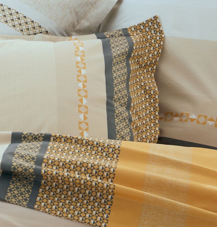 Taie d'oreiller percale Marlow miel Tradilinge - Blancollection