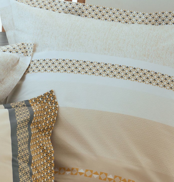 Taie d'oreiller percale Marlow miel Tradilinge - Blancollection