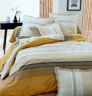 Taie de traversin percale Marlow miel Tradilinge