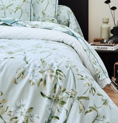Housse de couette percale Elena nil Tradilinge