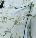 Parure de lit percale Elena nil Tradilinge - Blancollection