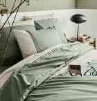 Housse de couette percale Noa kaki Tradilinge - Blancollection