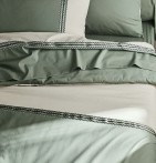 Housse de couette percale Noa kaki Tradilinge - Blancollection