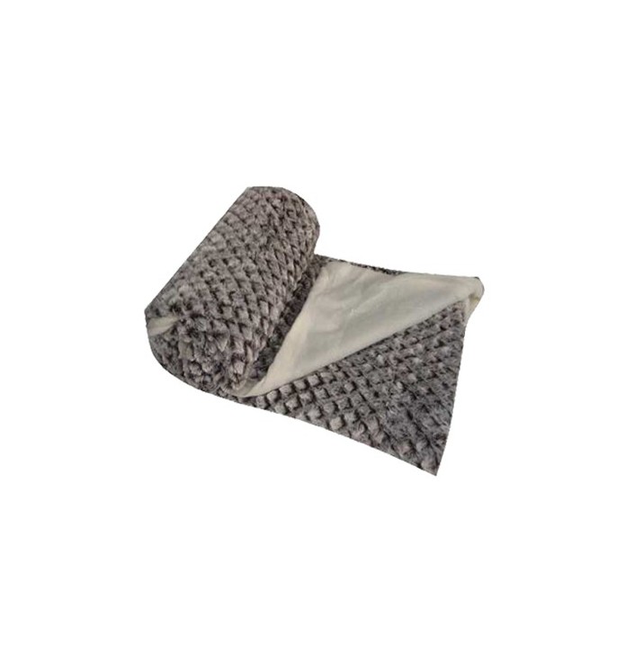 Plaid fausse fourrure Husky taupe Ourson Plaid fausse fourrure Husky taupe Ourson