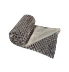 Plaid fausse fourrure Husky taupe Ourson