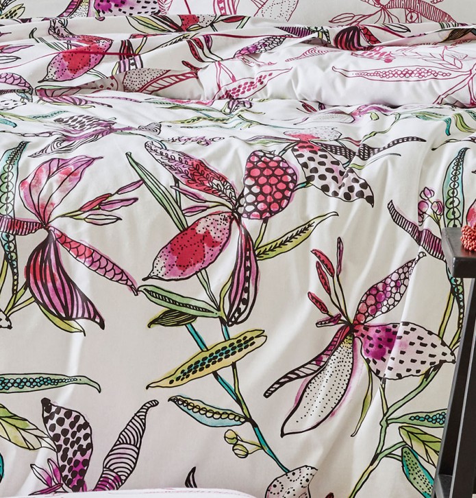 Housse de couette Pénélope rose Tradilinge - Blancollection