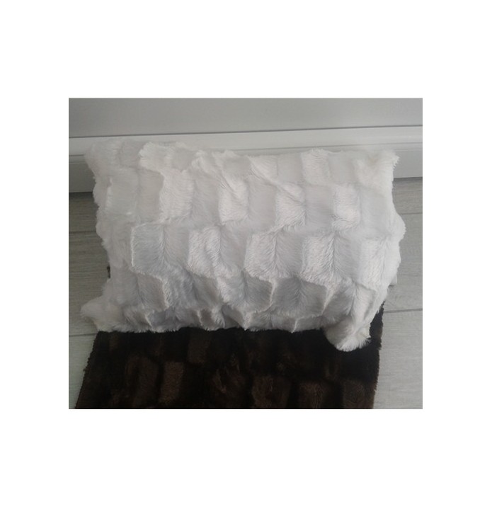 Couvre-lit fausse fourrure Vison blanc