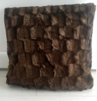 Lot de 2 coussins fausse fourrure Vison chocolat Ourson