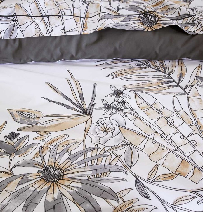 Housse de couette Sumatra fusain Tradilinge - Blancollection