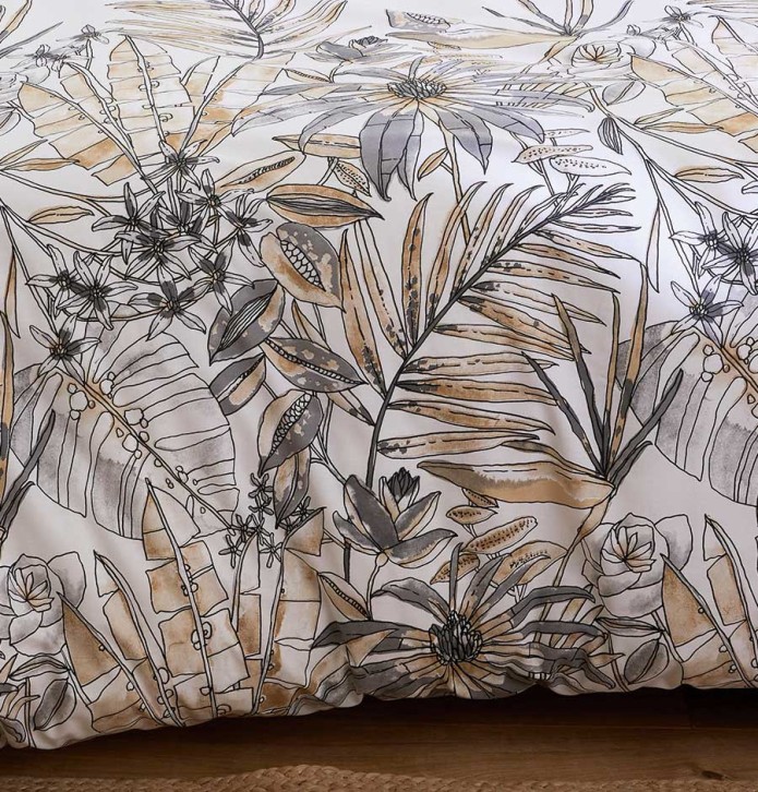 Housse de couette Sumatra fusain Tradilinge - Blancollection
