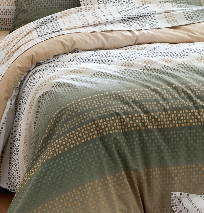 Parure de lit Niagara kaki Tradilinge - Blancollection